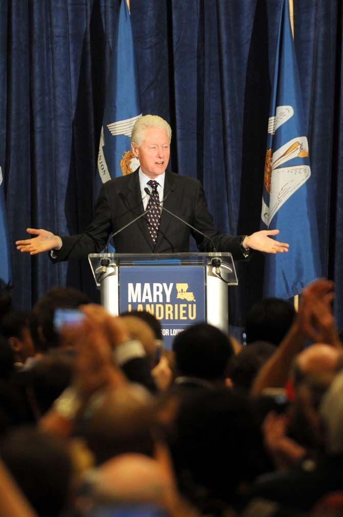 Former President Bill Clinton speaks at a campaign rally for incumbent Sen. Mary Landrieu (D-L.a.) in Baton Rouge on Monday.