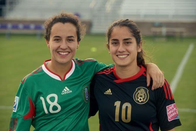 LSU junior midfielder Natalia Gomez-Junco (11) and junior midfielder Fernanda Pi&#241;a (7) are teamates in both LSU soccer team and Mexico national team.