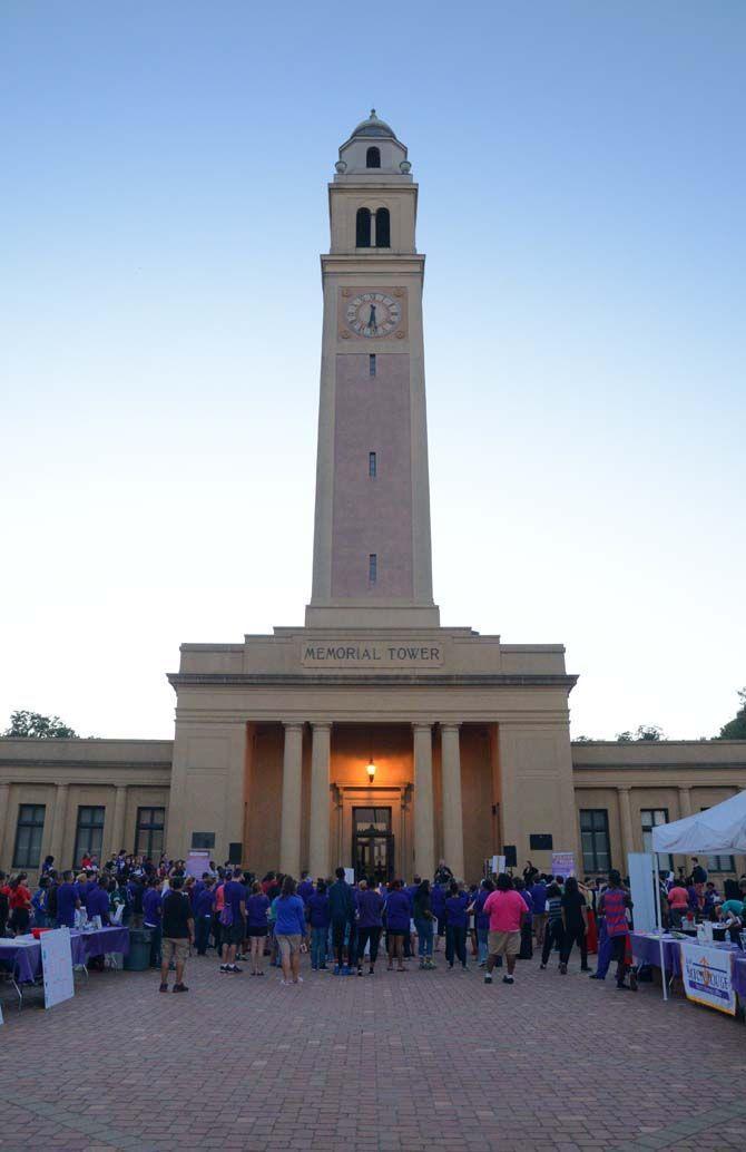 LSU Student Health Center and LSU Women's Center staged event "Take Back the Night" to combat domestic violence and sexual assult.