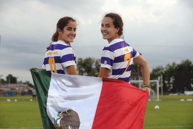 LSU junior midfielder Natalia Gomez-Junco (11) and junior midfielder Fernanda Pi&#241;a (7) are teamates in both LSU soccer team and Mexico national team.