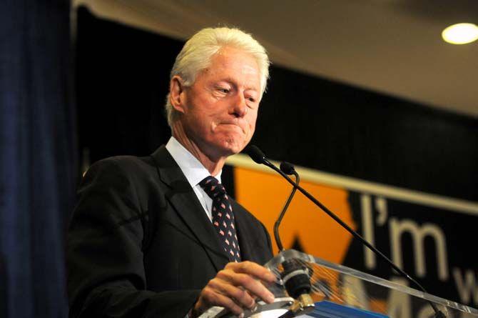 Former President Bill Clinton speaks at a campaign rally for incumbent Sen. Mary Landrieu (D-L.a.) in Baton Rouge on Monday.