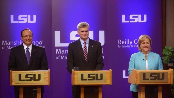 Bill Cassidy, Rob Maness and Mary Landrieu face off in the last US senate candidate debate Wednesday October 29, 2014 in the Holliday Forum.