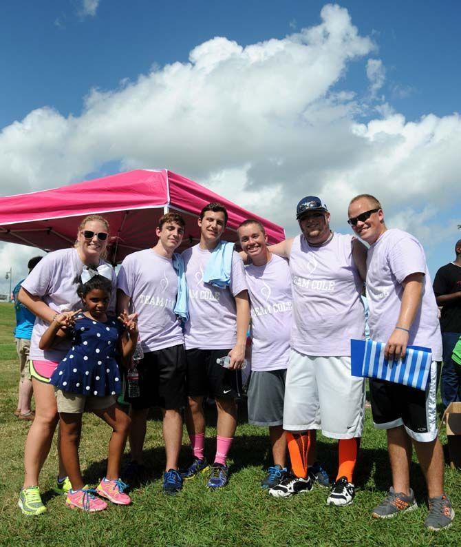 "Team Cole" poses together at the National Eating Disorder Association (NEDA) walk at the Riverfront Plaza on October 11, 2014