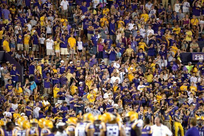 LSU fans watch as the Tigers beat ULM 31-0 on Saturday, September 13th, 2014.