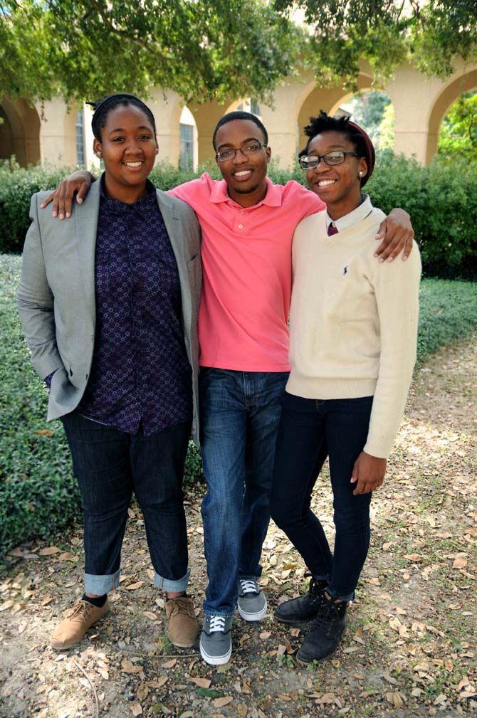 Qroma members (from left to right) Biochemistry junior Megan Gilliam, psychology senior Courtland Douglas, and Kinesiology junior Erefaka Derefaka.