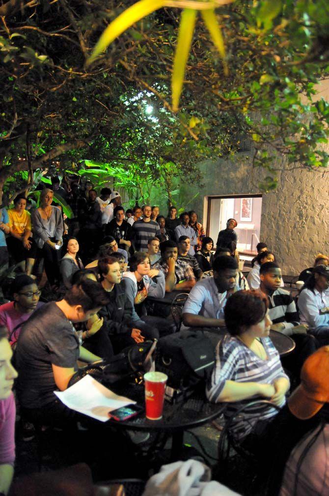 Local Baton Rouge organization, Spectrum, hosted event "Queer Confessions" along with the organizations Qroma, Student Equality Project, and Equality for HER where member of the Baton Rouge community were welcomed to recite poetry at Highland Coffee on Thursday, October 23, 2014.