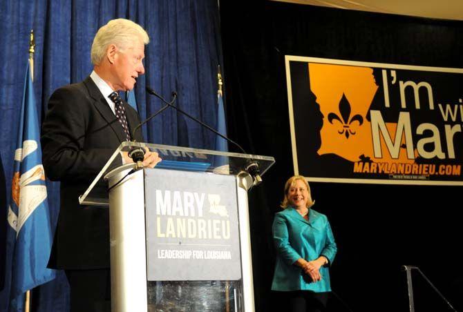 Former President Bill Clinton speaks at a campaign rally for incumbent Sen. Mary Landrieu (D-L.a.) in Baton Rouge on Monday.