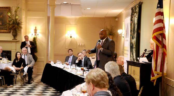 Charles Thomas speaks at the congressional debate.