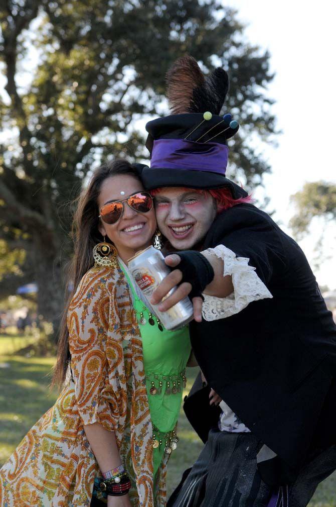 Festival goers pose at VooDoo Music Festival Friday, October 31, 2014 in New Orleans.