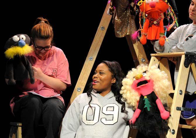 Students rehearse for new Hopkins Black Box Theatre production "On a Snowy Evening." The play will open December 3 at 7:30 pm.