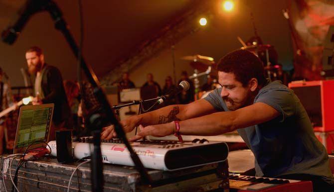 Manchester Orchestra keyboarder Chris Freeman performs at Flambeau stage at Voodoo Fest on Sunday, Nov. 2, 2014 in New Orleans