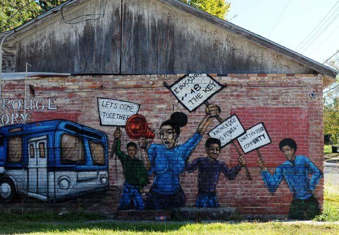 Murals from the Mural House project are found on the corner of Terrace and St Joseph. The project was started by Kevin Harris, director at the Museum of Public Art, as a way to replenish old buildings and art in the Baton Rouge community.