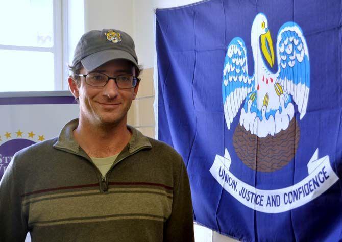 Petroleum Engineering student worker and Veterans Center member Ryan Gibson spends time in the Veterans Center Wednesday.