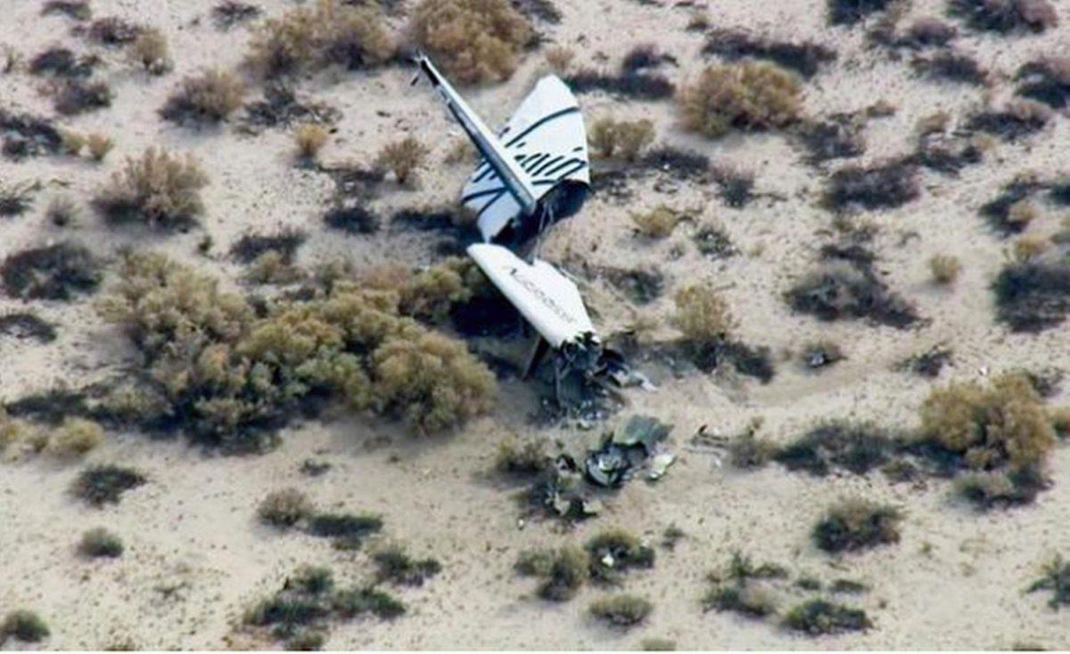 This image from video by KABC TV Los Angeles shows wreckage of what is believed to be SpaceShipTwo in Southern California's Mojave Desert on Friday, Oct. 31, 2014. A Virgin Galactic space tourism rocket exploded after taking off on a test flight, a witness said Friday. (AP Photo/KABC TV)