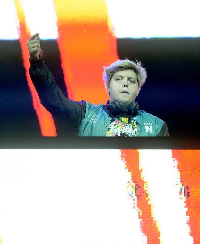 Flux Pavilion plays at Le Plur stage during Voodoo Fest November 1, 2014.