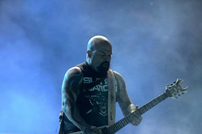 Slayer performs on the main stage Ritual at VooDoo Music Festival in New Orleans Friday, October 31, 2014.