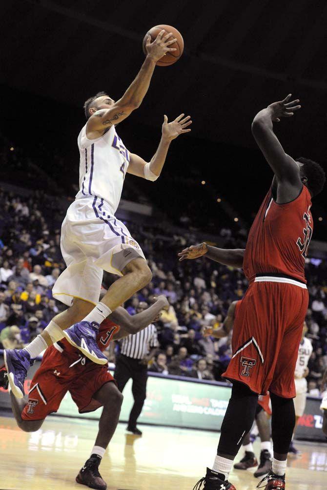 LSU junior guard Keith Hornsby (4) lays up the ball during Tigers' 69-64 victory against Texas Tech Tuesday, Nov. 18, 2014 in the PMAC