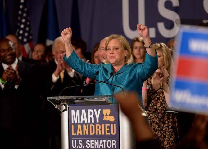 Sen. Mary Landrieu, D-La., encourages supporters in New Orleans to vote in Dec. 6 runoff elections after the U.S. Senate jungle primaries.