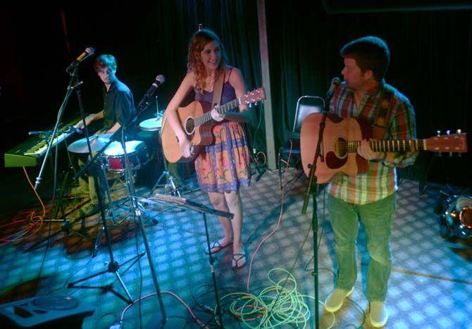 Caroline Shcaff performs alonside Chris Hochkeppel on guitar and vocals and Clyde Bates at Chelsea's Cafe on Wednesday, October 1, 2014,