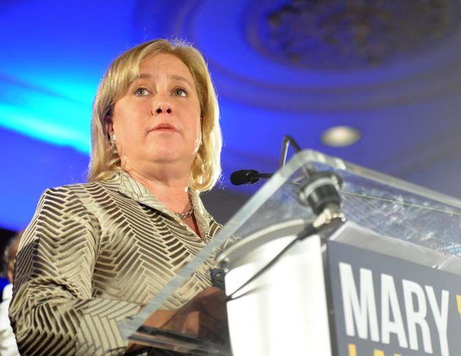 Sen. Mary Landrieu, D-La., thanks her family, staff and campaign supporters during her concession speech Saturday, December 6, 2014 in the Waldorf Astoria Ballroom of The Roosevelt New Orleans.