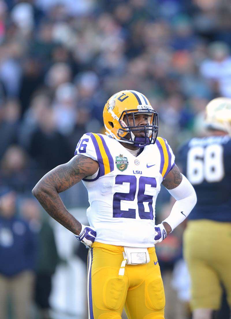 LSU senior starter Ronald Martin (26) looks in the distance as referees make a call Tuesday, Dec. 30, 2014 at LP Field in Nashville for the Music City Bowl.