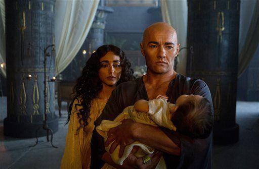 This image released by 20th Century Fox shows Goldshifteh Farahani, left, as Nefertari, and Joel Edgerton as Rhamses, in a scene from the film, "Exodus: Gods and Kings." The movie opens in U.S. theaters on Dec. 12, 2014. (AP Photo/20th Century Fox, Kerry Brown)