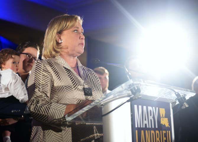 Sen. Mary Landrieu, D-La., thanks her family, staff and campaign supporters during her concession speech Saturday, December 6, 2014 in the Waldorf Astoria Ballroom of The Roosevelt New Orleans.