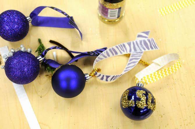 Decorated tree ornaments sit in the Leisure Arts studio in the Union Friday, Dec. 5, 2014 during a "Deck the Union Halls" event.