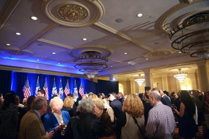 A crowd of supporters gather to hear Sen. Mary Landrieu, D-La., speak Saturday, December 6, 2014 in the Waldorf Astoria Ballroom of The Roosevelt New Orleans.