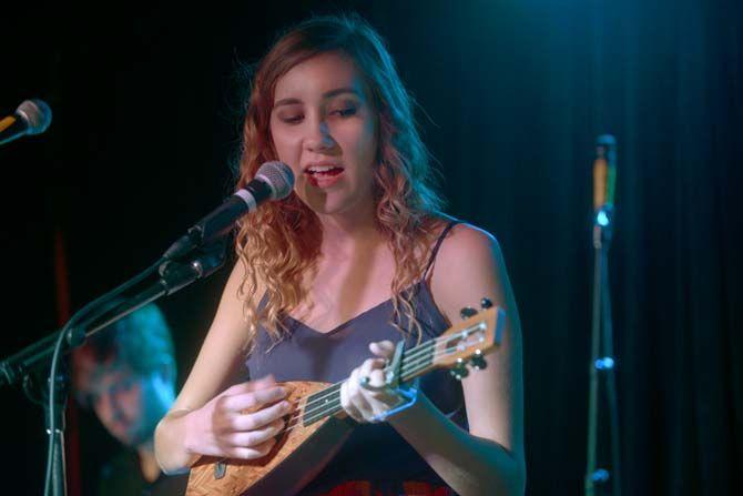 Caroline Shcaff performs with her band on Wednesday, October 1, 2014 at Chelsea's Cafe.