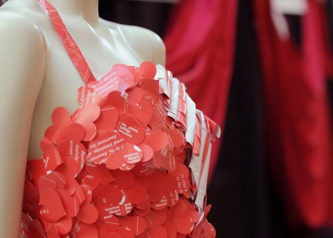 Students design paper heart dresses for heart disease awareness