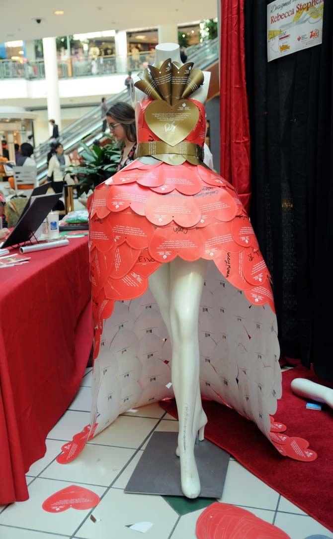 Students design paper heart dresses for heart disease awareness