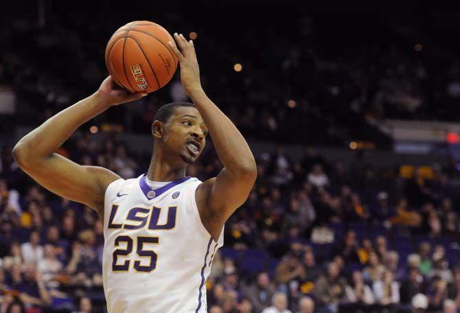 LSU sophomore forward Jordan Mickey (25) looks to pass the ball on Saturday, Jan. 10, 2015, during the Tigers' 87-84 win against Georgia in the Pete Maravich Assembly Center.