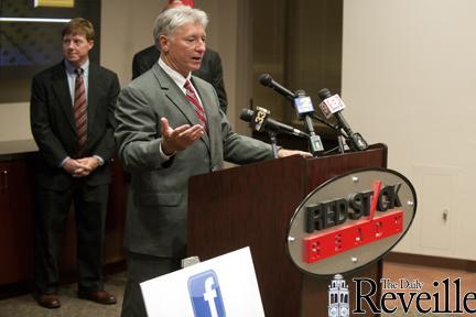 Baton Rouge District Attorney Hillar Moore answers questions at a BRAVE initiative press conference Wednesday afternoon.