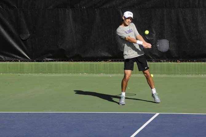 LSU men's tennis team riding confident play against Purdue, Wisconsin