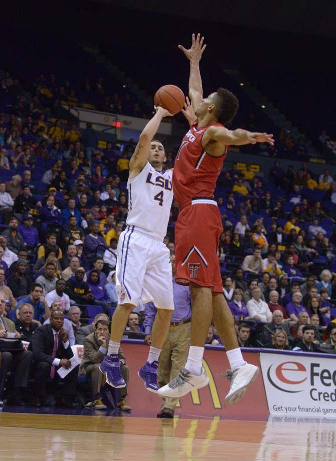 LSU junior guard Keith Hornsby (4) shoots the ball during the Tigers' 69-64 victory against Texas Tech Tuesday, Nov. 18, 2014 in the PMAC.