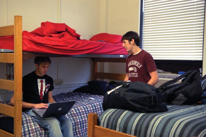 Cameron Young, music performance freshman [left], and Matt Johnson, electrical engineering freshman [right], talk about their semester together as randomly selected roommates.