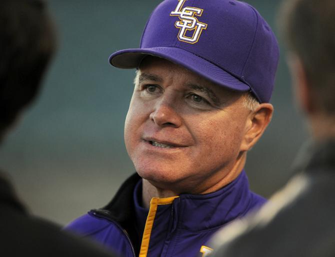 LSU head baseball coach Paul Mainieri speaks with the media Saturday, Feb. 15, 2014 after the Tigers' 7-4 victory against the University of New Orleans at Zephyr Field in New Orleans, LA.