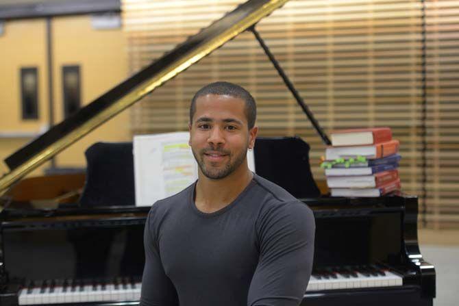 Section leader and physics senior Nigel Payne in the Tiger Band Hall on Feb. 4, 2015, is applying to the NUPOC program to become a Nuclear Officer in the navy.