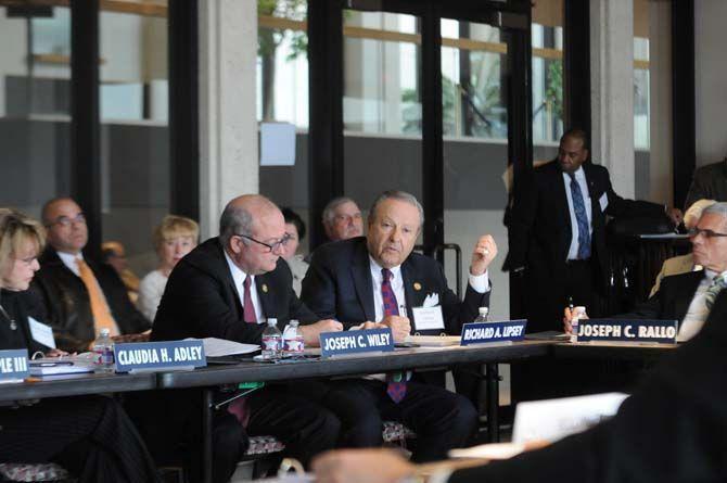 Richard A. Lipsey speaks during the Board of Regents meeting on Feb. 23, 2015, where tuition autonomy is discussed.