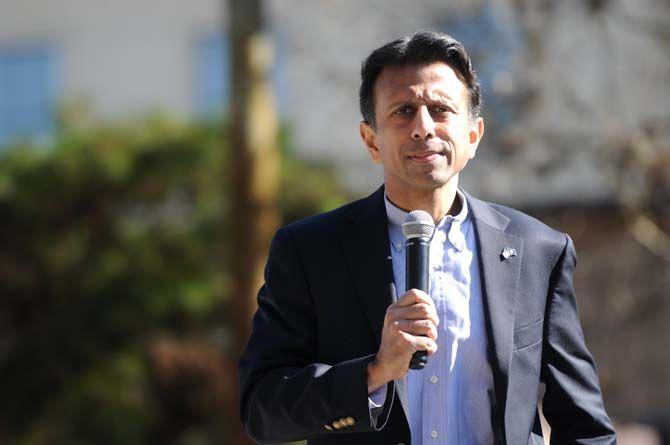 Governor Bobby Jindal talks during Pro-Life Rally on Jan. 24, 2015, on LSU's campus.