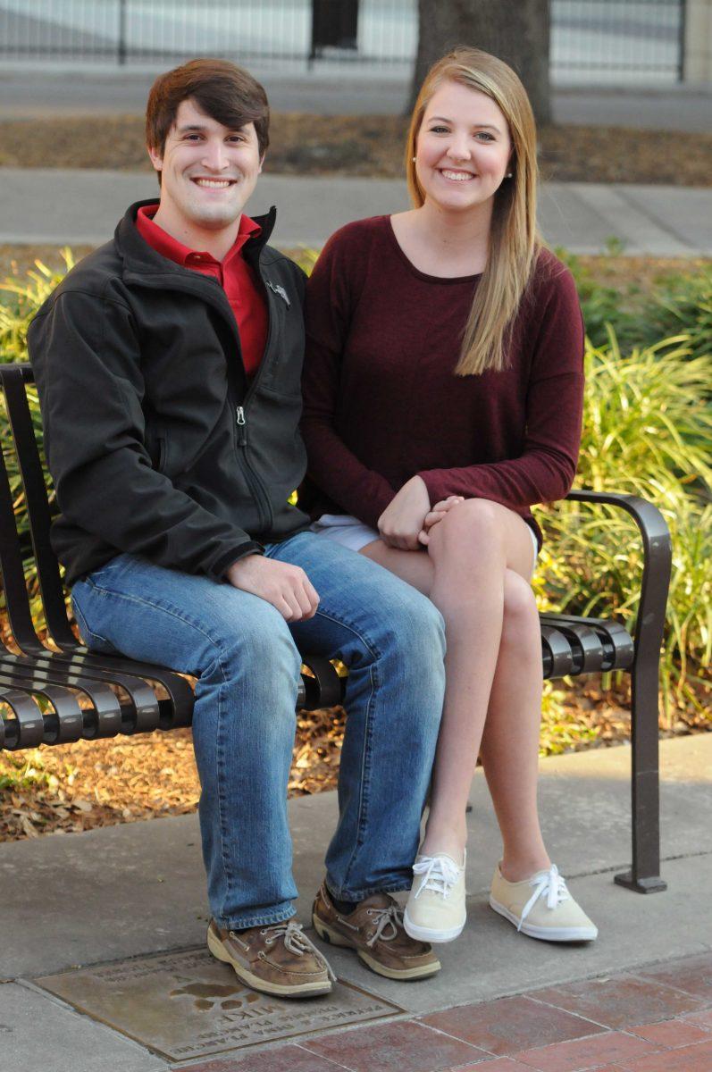 LSU international trade junior Wesley Davis (left) and political communications junior Helen Frink (right) run for student government under the Make it Matter ticket for the 2015 fall semester.