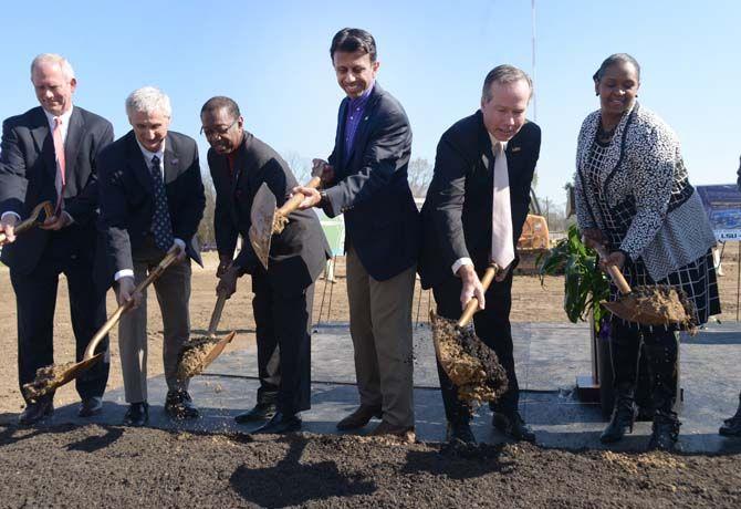 Jindal, Alexander, agency representatives break ground on Water Campus