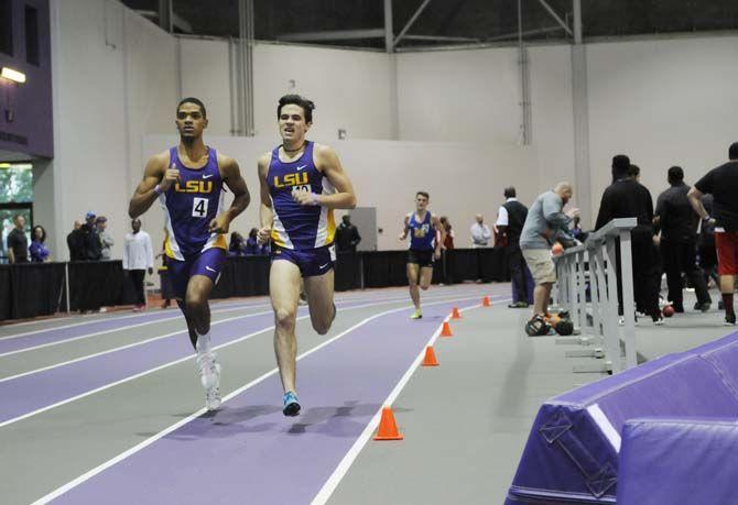 LSU freshmen DC Lipani participates in the men's long distance events on Friday Jan. 9, 2015, inside the Carl Maddox Field House.