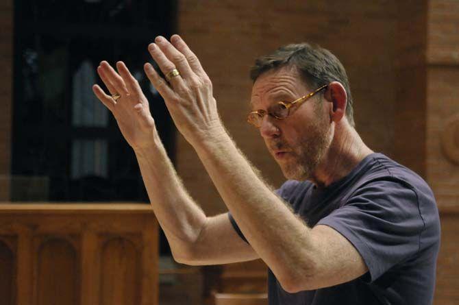 Director of the LSU A Capella choir, John Dickson, during dress rehersal for concert on Thursday, Mar. 5, 2015.