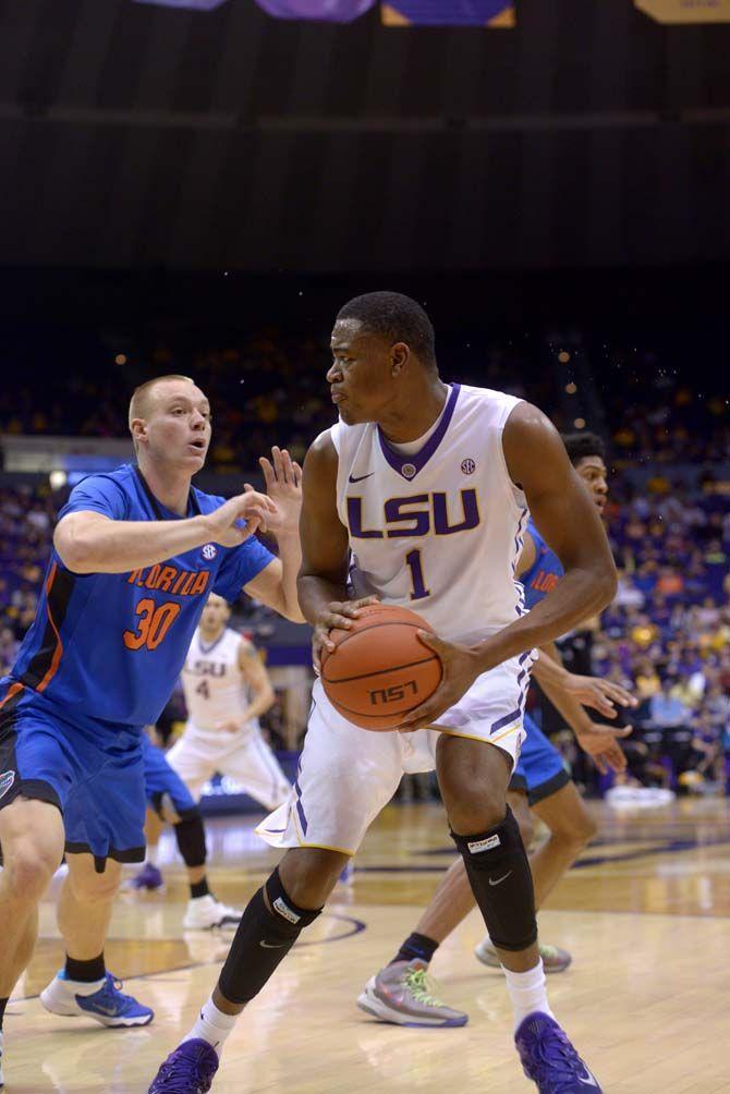 LSU sophomore forward Jarell Martin (1) looks to pass the ball on Saturday, Feb. 21, 2015 during the Tigers' 70-63 victory against Florida in the Pete Maravich Assembly Center.