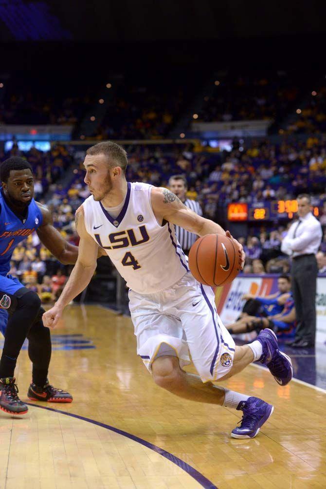 LSU junior guard Keith Hornsby (4) moves the ball on Saturday, Feb. 21, 2015 during the Tigers' 70-63 victory against Florida in the Pete Maravich Assembly Center.