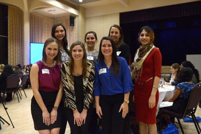 LSU students in the College of Engineering pose for a portrait at Women Impacting Style in Engineering event Wednesday, Mar. 11, 2015, in the Royal Cotillion Ballroom of the Student Union.