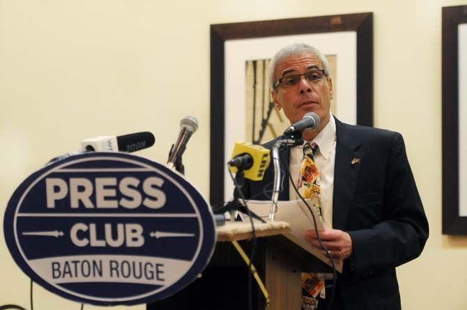 Higher Education Comissioner Joseph Rallo speaks at Press Club Baton Rouge on Monday, March 2, 2015 at the Belle of Baton Rouge Hotel.