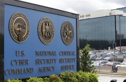 FILE - In this June 6, 2013 file photo, a sign stands outside the National Security Agency (NSA) campus in Fort Meade, Md. There was a break in the case of a man who fired shots on several occupied vehicles and the headquarters of the NSA when he returned to the scene of the first shooting, police said Wednesday. The 35-year-old Prince George's County man was arrested Tuesday night near Arundel Mills mall, where shots were fired Feb. 24. A man driving away from a gas station near the mall was injured by glass shot out from his car, police said. (AP Photo/Patrick Semansky, File)